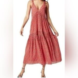 NWT Joie Bondi Tea Rose 100% Cotton Multi-Tier Lined Maxi Dress Small